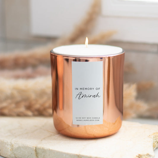 Custom Memorial Candle