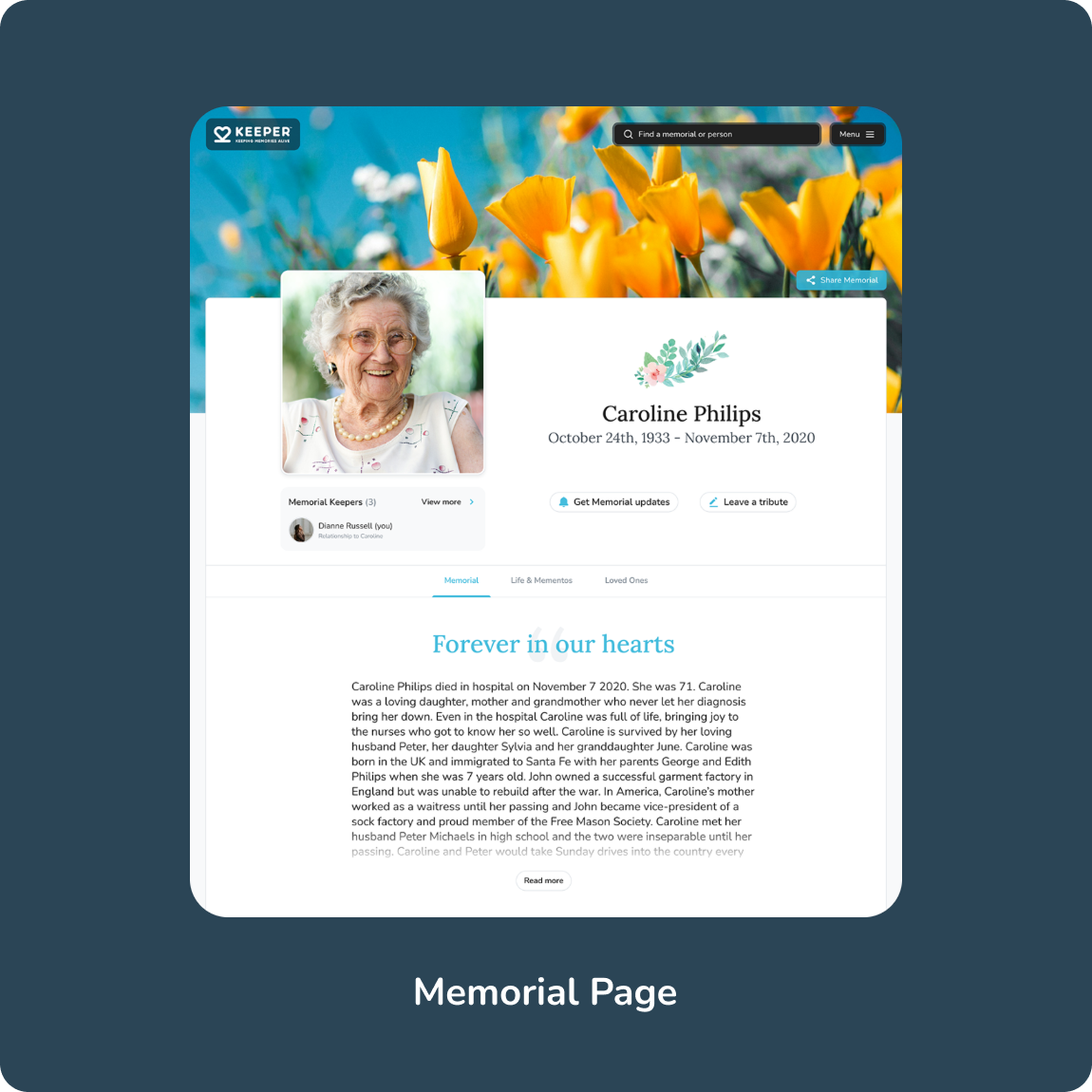 Keeper's Memorial Concierge Service
